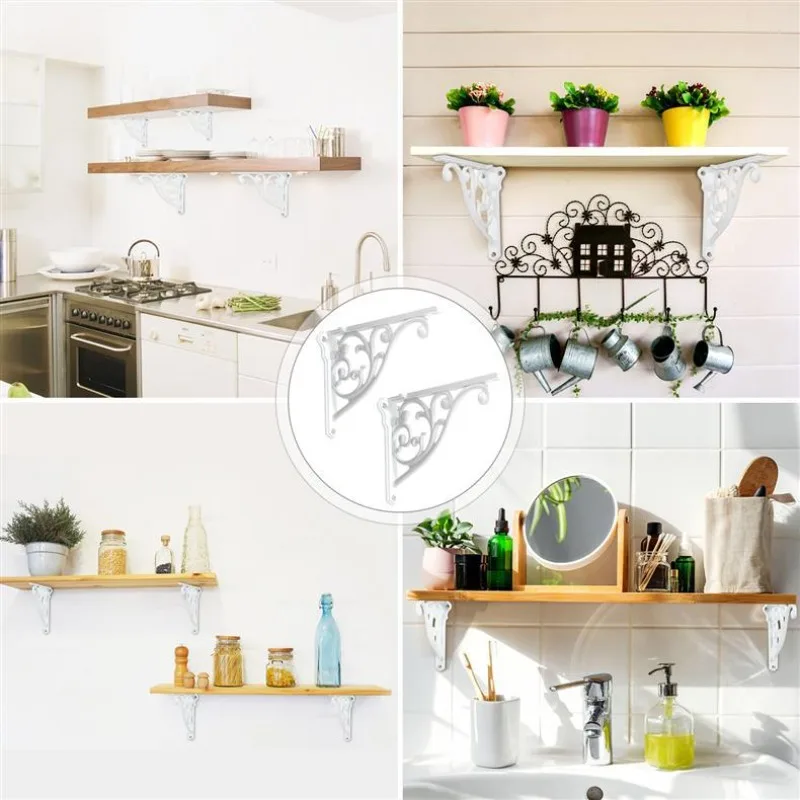 Heavy-Duty Metal Triangle Bracket Wall Mount Support Wood Shelves Screw-Fixed Reinforced Corner Brace Load-Bearing Holder