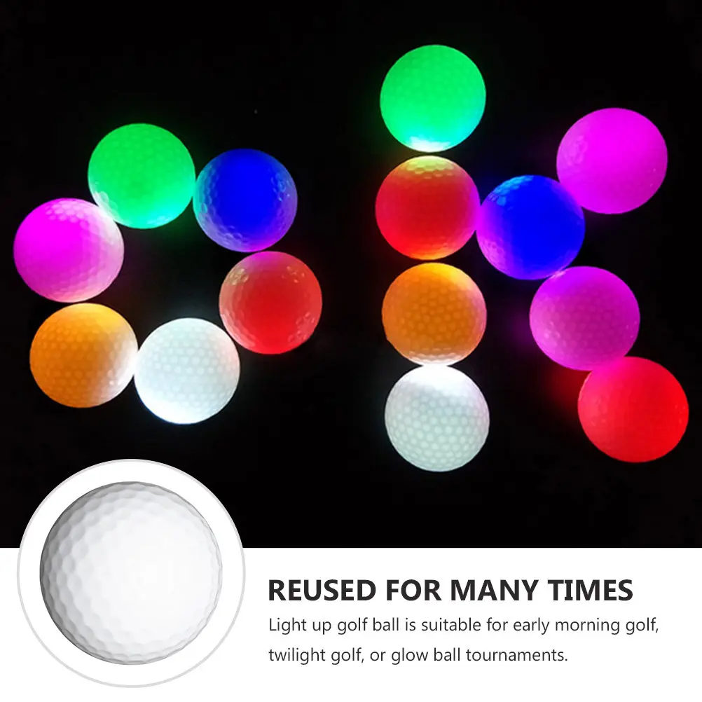 LED Glow Golf Ball for Night Practice – Impact-Activated, Ultra-Bright, Reusable Rubber, 3–5 Min Illumination