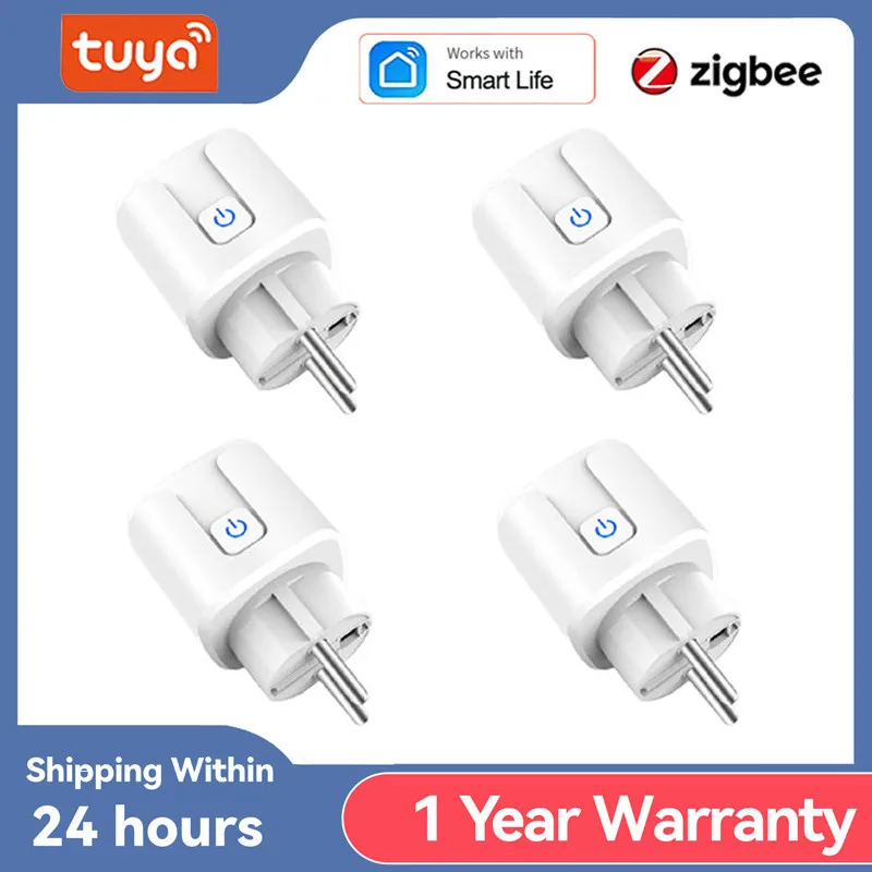 Tuya ZigBee Smart Plug EU BR 16A Adapter Power Monitor Timer Socket APP Remote Control Tuya app for Alexa Google Home Assistant