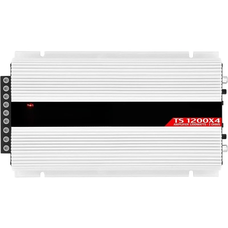 TS 1200x4 Amplifier Car Audio 1200W RMS 2 Ohms 4 Channels 2 Bridged Channels, Full Range Crossover Fixed RCA/Wire Input