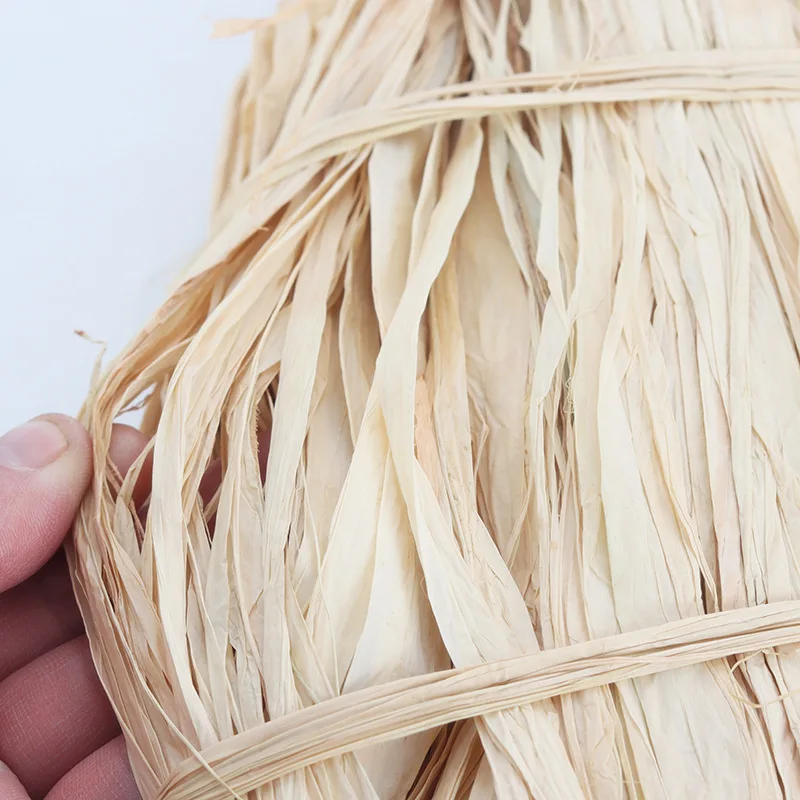 Diy Handmade Crafts Natural Real Raffia Grass Love Straw Wedding Party Flower Gift Box Packing Weaving Rope Material Decoration