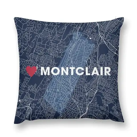 Montclair NJ Map Print Throw Pillow covers for pillows Marble Cushion Cover Throw Pillow pillow
