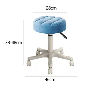 PU Deri Yuvarlak Yuvarlanan Tabure, tekerlekli taslak bar taburesi, bilyalı rulman döner, berber için ayarlanabilir yükseklik Spa Taburesi ve SPA 11-En çok satan, saç stilisti sandalyeleri - №1