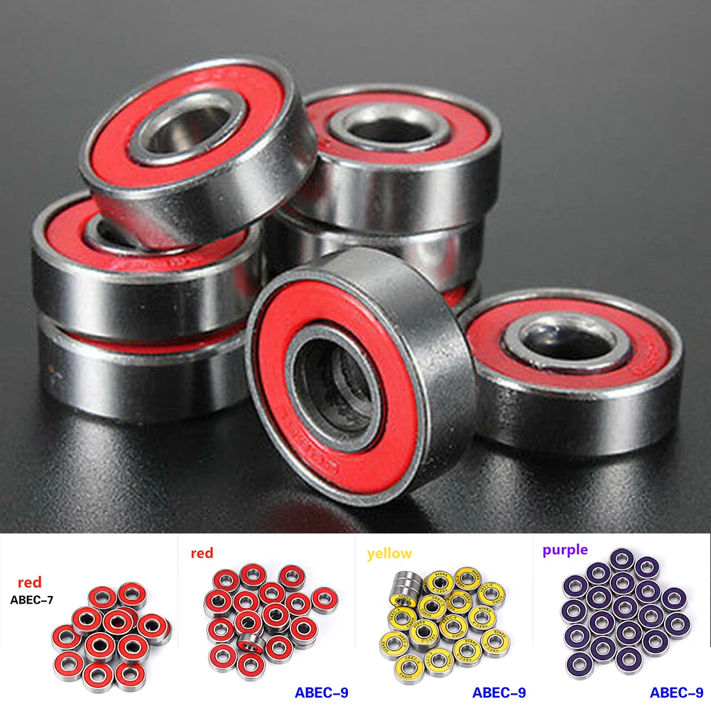 ABEC-7/ABEC-9 608 Skateboard Roller Chrome Steel Sealed Ball Bearings 8x22x7mm For Skateboards Roller Skates Balance Bike Parts