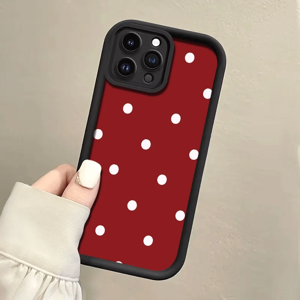 Burgunderrot-weiße Polka-Dots-Handyhülle mit Trageband für Samsung Galaxy Note 20 Ultra S24 S25 S26 Plus S24 FE S23 S24 S25 Ultra Cover – Detail 5