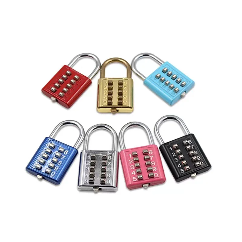 10-bit Button Outdoor Waterproof Password Padlock Door Lock Anti-pry Cabinet Lock Dormitory Door Password Padlock