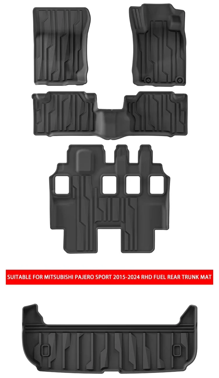 Автомобильный коврик TPE 3D для Mitsubishi Pajero Bobcat 2011-2020, RHD Fuel, 7-местный водонепроницаемый нескользящий автомобильный коврик