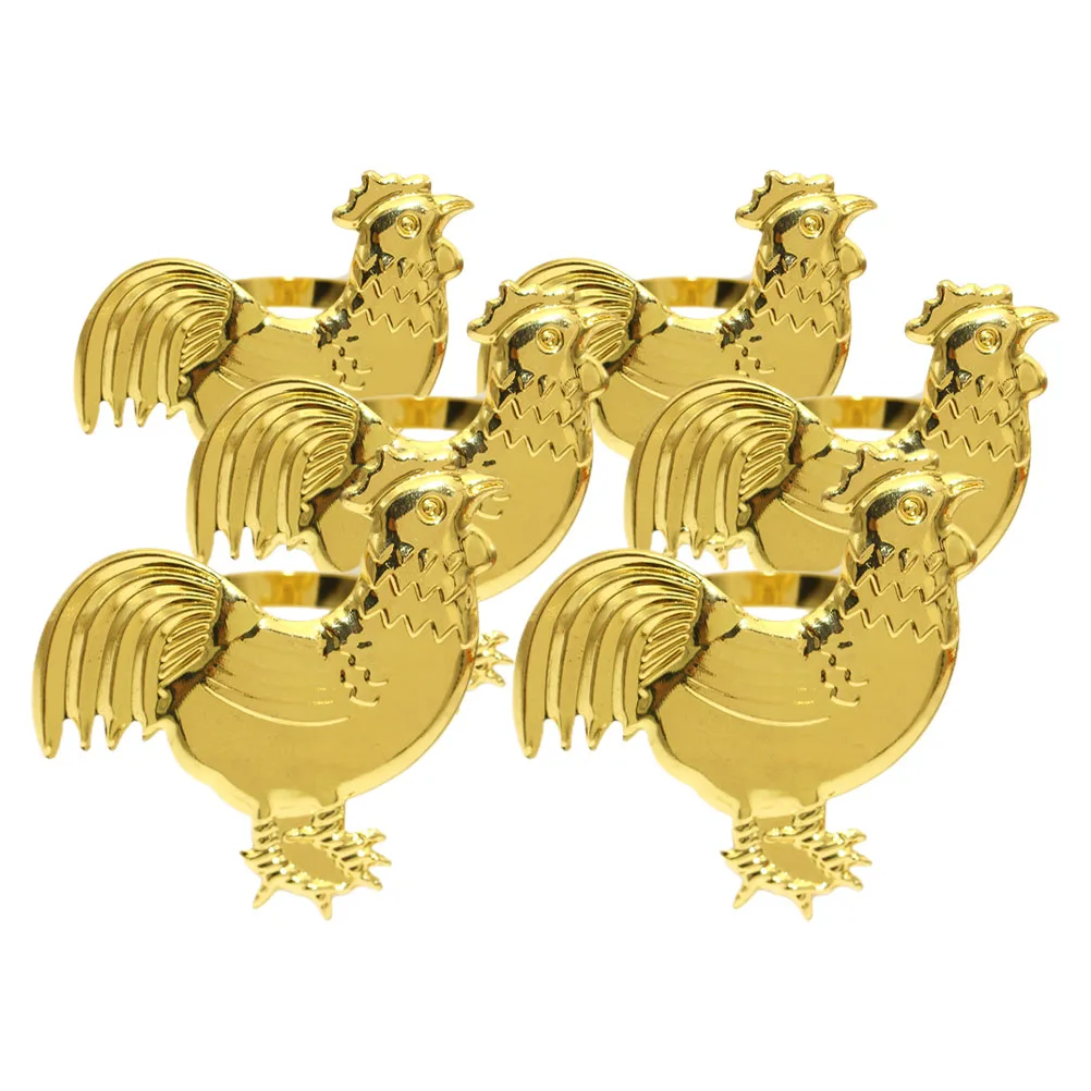 

6pcs Napkin Ring Metal Buckle Decorative Serviette Rings WearResistant Banquet Party Hotel Restaurant