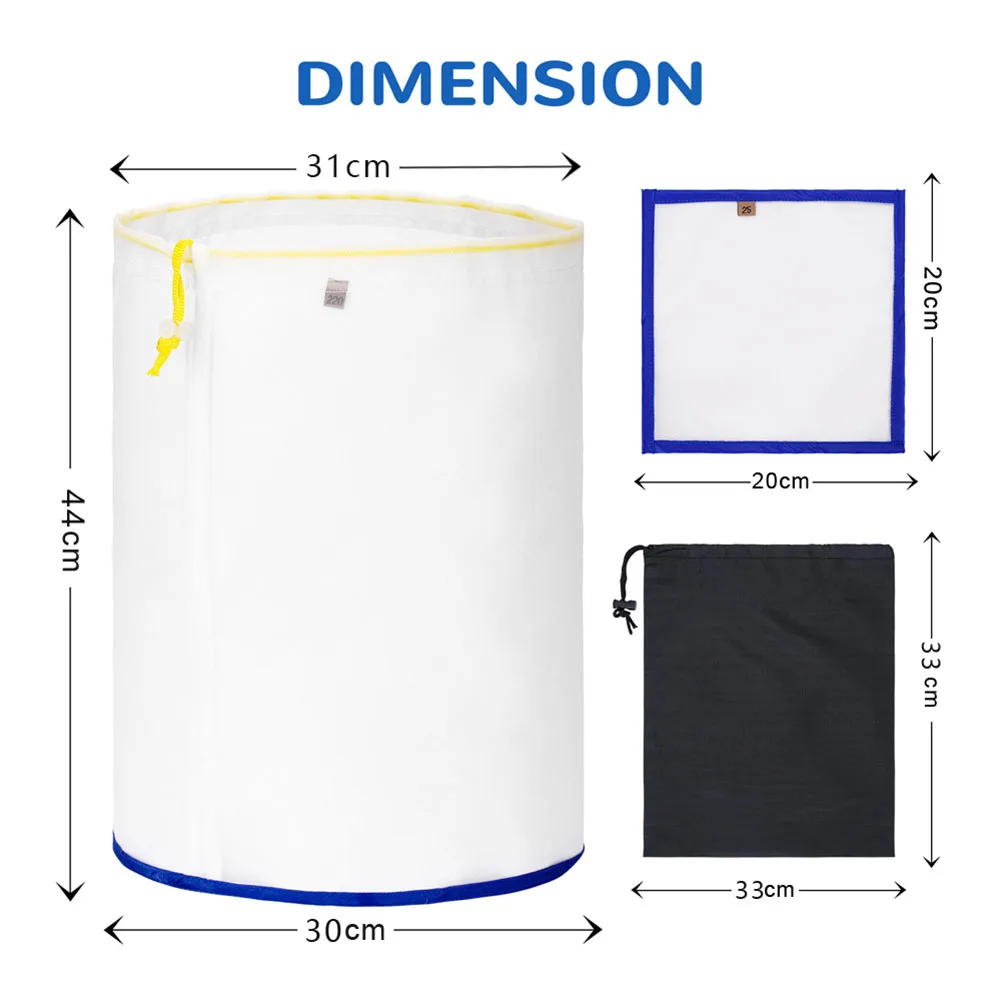 5 szt. Siatkowy zestaw do koperty z folią bąbelkową ziołowy ekstraktor 5 galonów 25/73/120/160/220 ziołowy powiększająca torba ekstrakcyjny dla