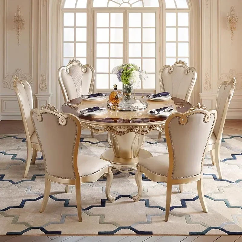 Non Slip Modern Dining Table Luxury Unique Round Design Kitchen Mobile Dining Table Set Living Room Esstisch House Accessories