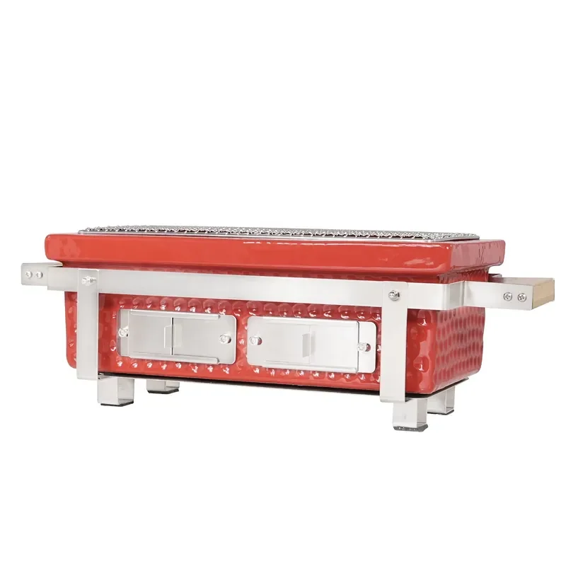 Auplex Custom Logo Wholesale Mini Ceramic Hibachi BBQ Grill for Campfire Camping Outdoor Barbecue Oven for Japanese Table