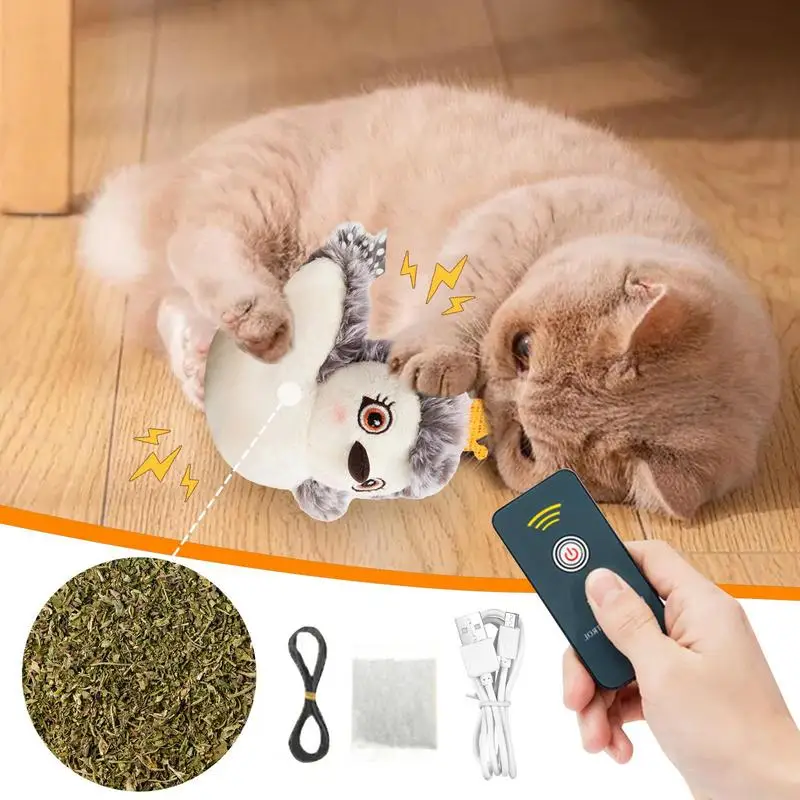 

Интерактивные игрушки для кошек, милые животные, котенок, движущаяся игрушка, USB перезаряжаемая электронная плюшевая кукла с дистанционным управлением, аксессуары для домашних животных