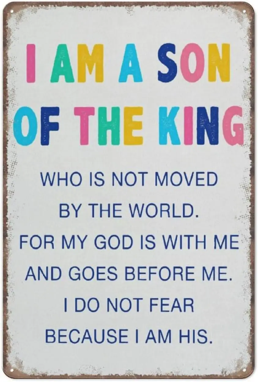 Christian Nursery Wall Decor I Am A Son of The King Bible Verse Wall Art Corinthians 6:18 Scriptures Poster Kitchen Garden Bathr