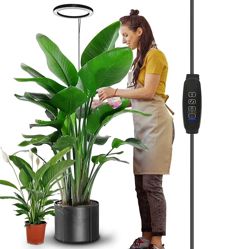 

1 pc Height Adjustable LED Grow Light Plant Growing Lamp Full Spectrum with 3 Timer for Indoor Large Plants