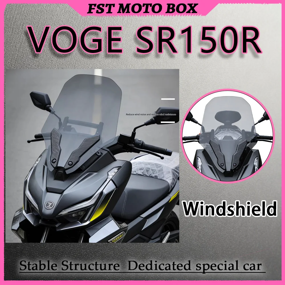 FOR VOGE SR150R Dynamic Windshield Classic Curved Design Scooter Accessory Airflow Diverting Splash Blocking Curved Windshield