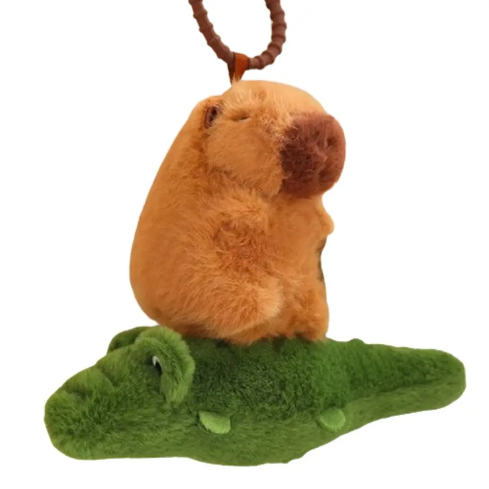 Llavero Stay Wire Capybara colgante de felpa cocodrilo perro Capybara llavero de felpa Kawaii lindo Capybara muñeco de peluche niñas