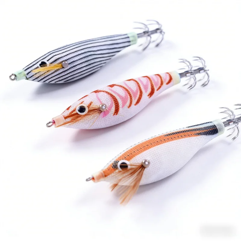 

Luminous Wooden Shrimp Bionic Fake Bait Sea Fishing Squid Hook10cm9gOctopus Explosive Hook Lure Special Bait