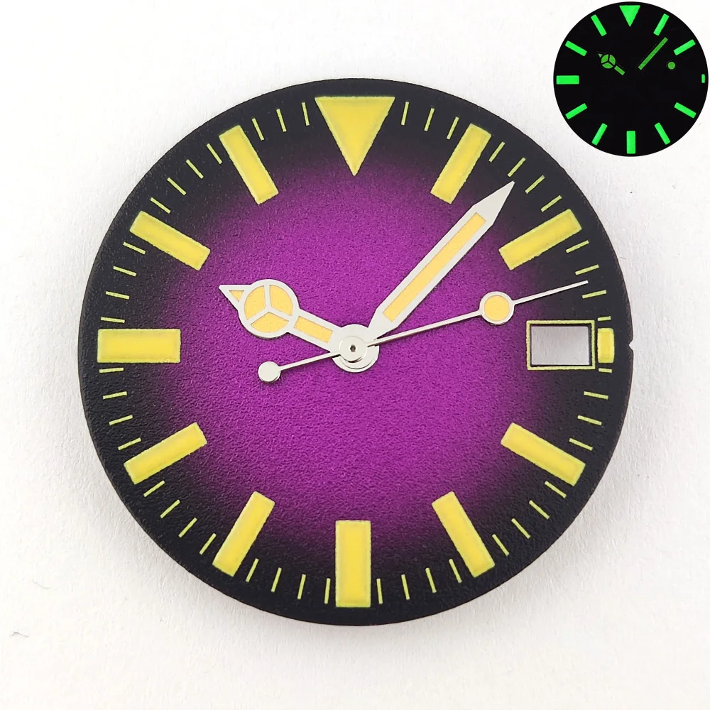 28.5mm Dial NH35 Dial High Quality Gradient Dial With Hands Luminous Dial NH36 Dial NH35 Watch Accessories Fits NH35/36 Movement