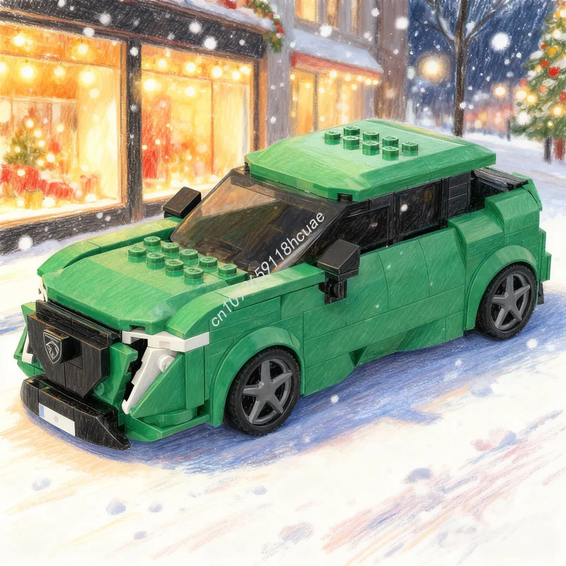 295 stuks MOC Peugeot III Hatchback City Champions Model Bouwstenen Speelgoed Constructie Kerstcadeaus Educatief Bouwstenen Kinderen