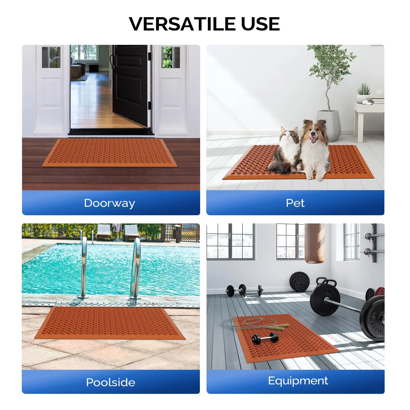 Polymères de sol en caoutchouc rouge 61*91.4*1.2cm