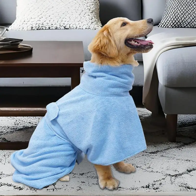 Банный халат для собак, полотенце из микрофибры для домашних питомцев, регулируемый халат, машинная стирка, банное полотенце для маленьких и больших собак, для купания