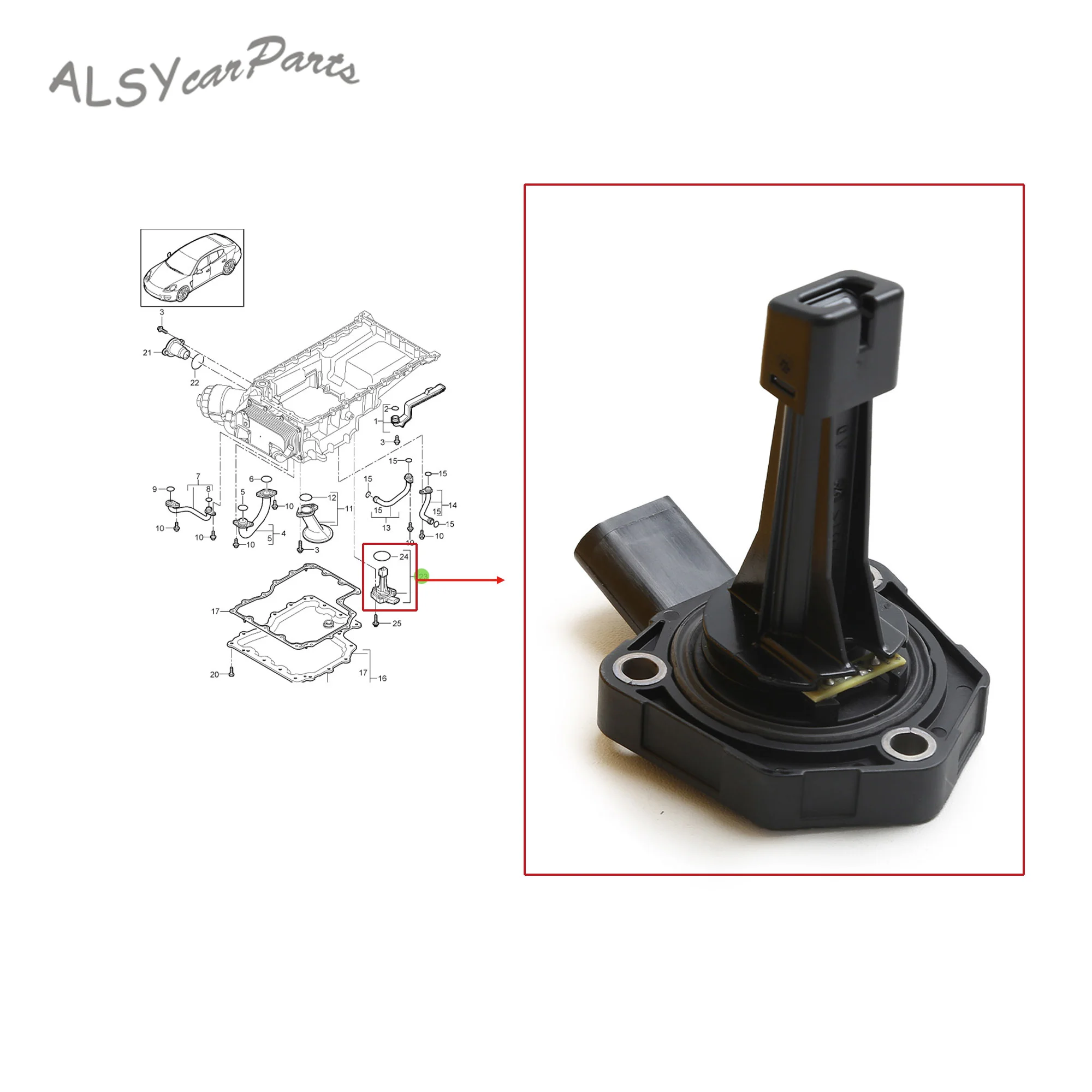 

3.6L Engine Oil Level Sensor 94860616001 For 2019-2016 Porsche Jet Cayenne Panamera