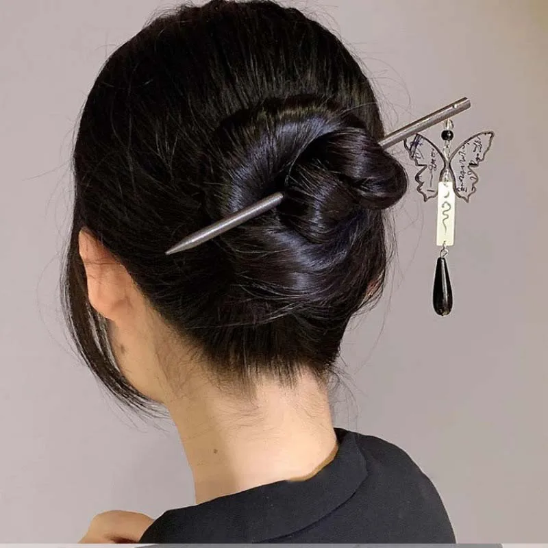 Vintage Butterfly Tassel Hairpin for Women Girl New Jewelry Gifts Headdress Hair Clip Chinese Hanfu Hair Sticks Accessories