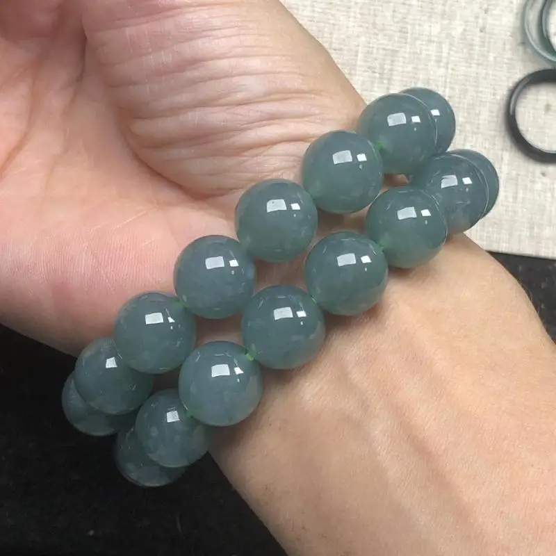 

Natural Jade Bracelet High Ice Grade A Myanmar Jadeite Burma Blue Water Jade Bangle Bracelets Men Women Healing Gemstone Jewelry