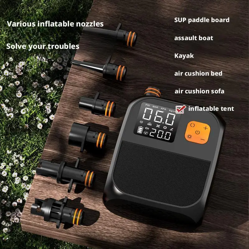 

25PSI Electric Air Pump for SUP/Kayak - 2000mAh Portable Rechargeable Inflator | Fast Auto-Off Paddle Board & Boat Compressor