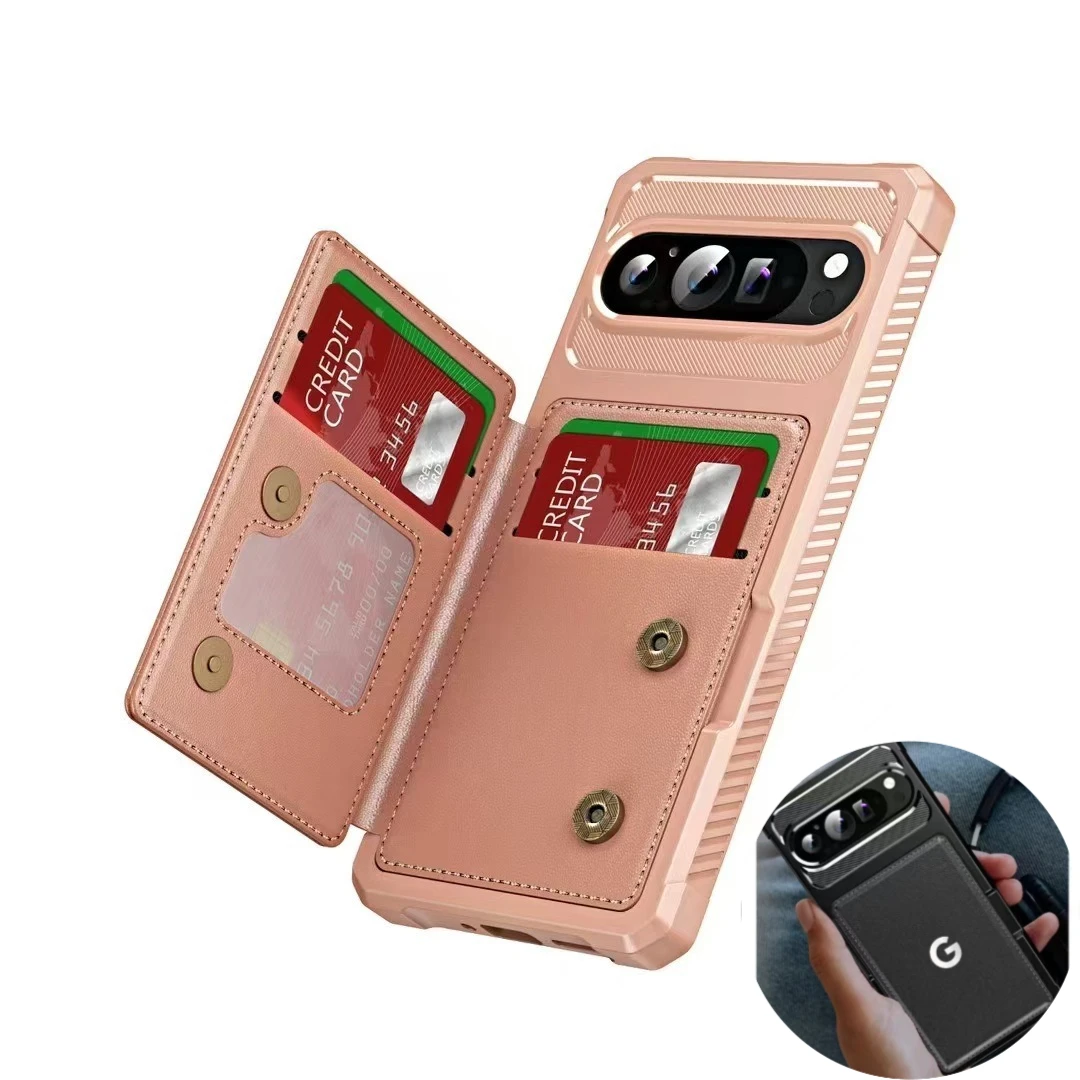 High-end lederen flip-vouw portemonnee telefoonhoesje voor Google Pixel 10 9 Pro XL 10A 9A 8A 7A 8 7 met kaarthouder slot anti-drop cover