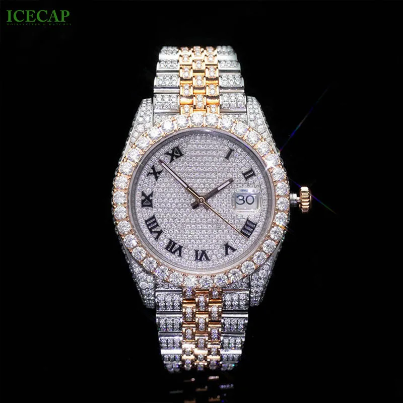 Icecap Fashion Jewelry Lce Out Classic Hip Hop Custom Watch Excellent Cut Luxury Diamond Mechanical Watch For Men