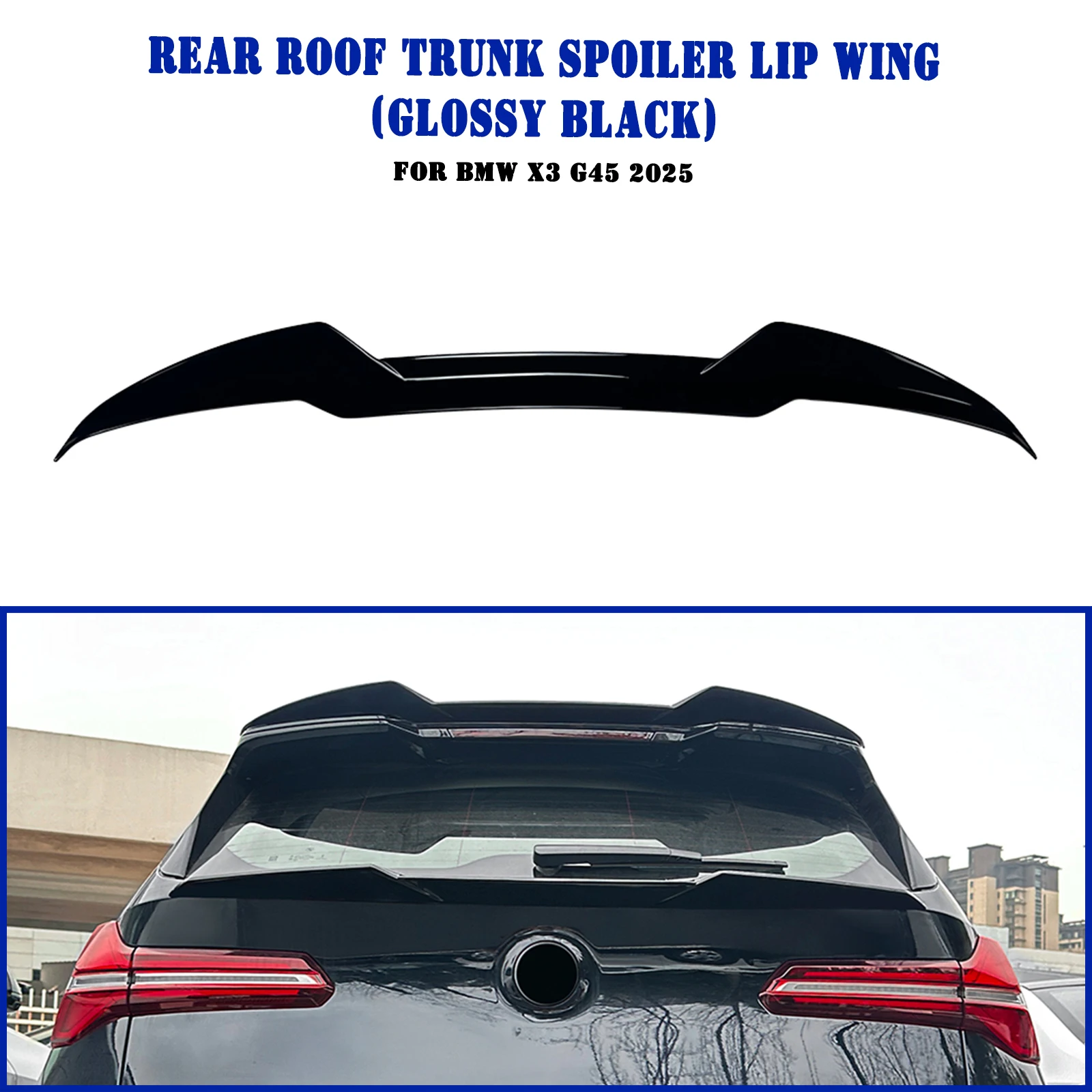 Car Roof Spoiler Wing Rear Trunk Upper Splitter Flap Lip For BMW X3 G45 2025 2026