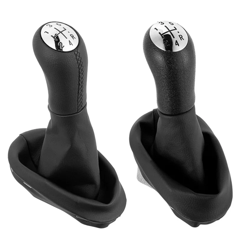 For Renault Clio 2 3 Megane 2 Scenic 2 Kangoo 5 Speed Leather ABS Manual Car Gear Shift Knob Lever with Boot Cover Accessory