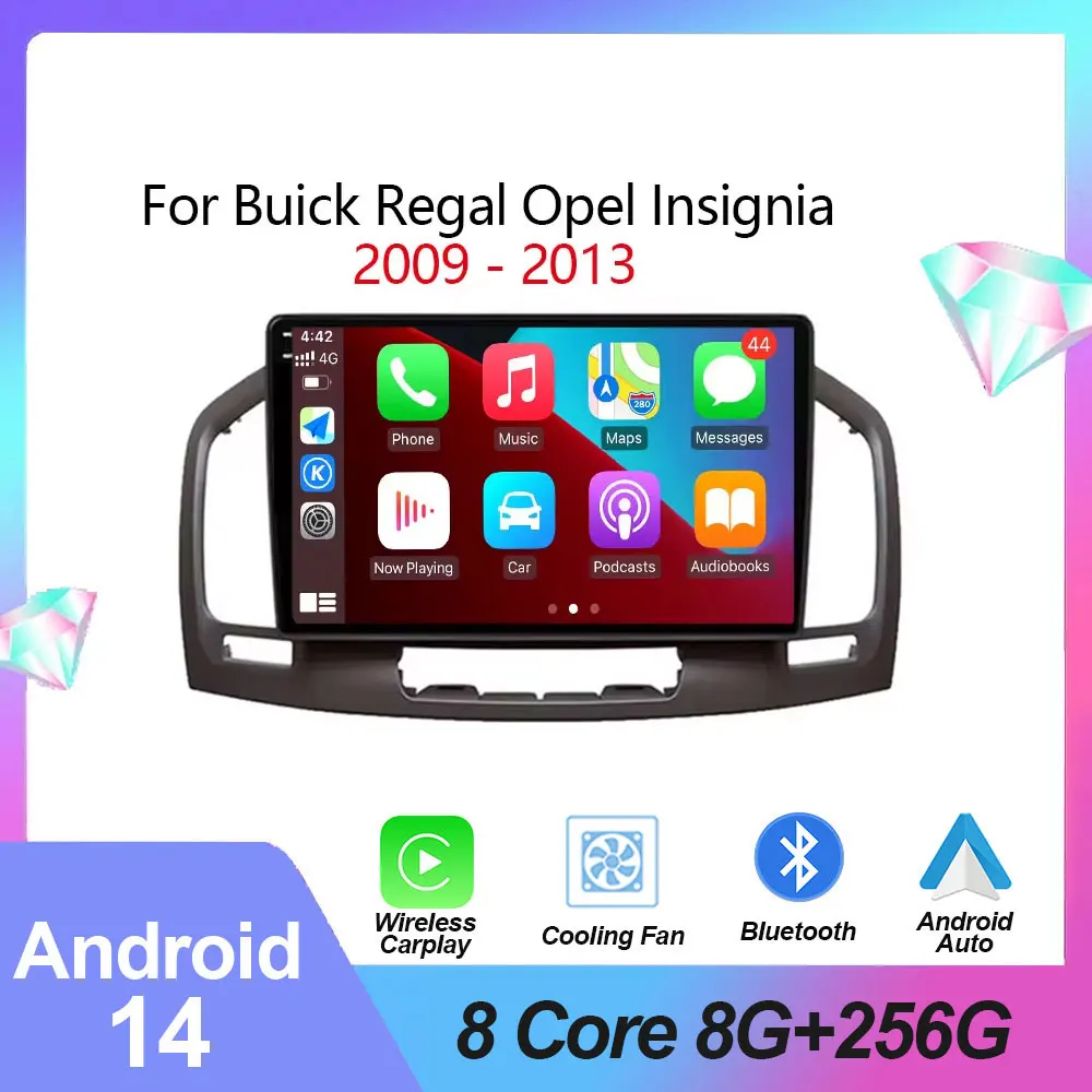 For Buick Regal Opel Insignia 2009 - 2013 Adroid 13 Car Radio Multimedia Video Player GPS Navigation  Android Auto Carplay