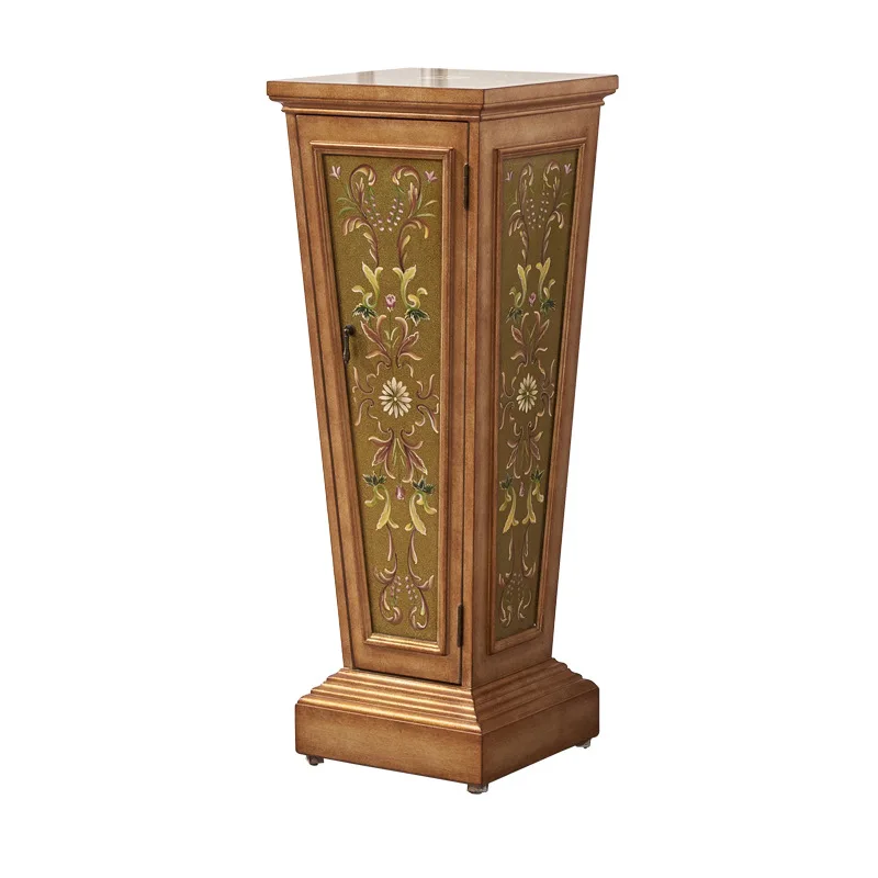 LTT French Vintage Painted Furniture Living Room Pot Stand Roman Post Flower Stand Single Door
