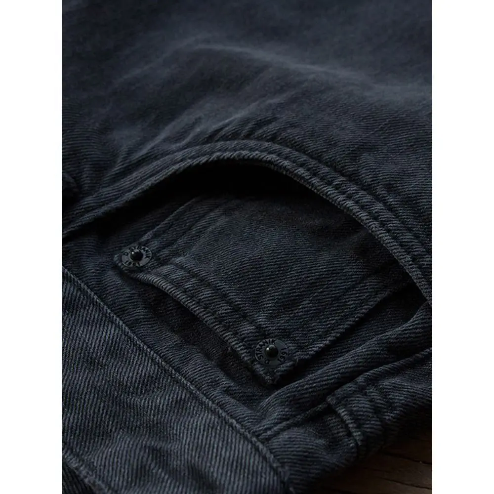 Korean Popular Clothes Autumn and Winter Teen Elastic Waist Velvet Jeans Men's Loose Straight Denim Man Pants Student Trousers