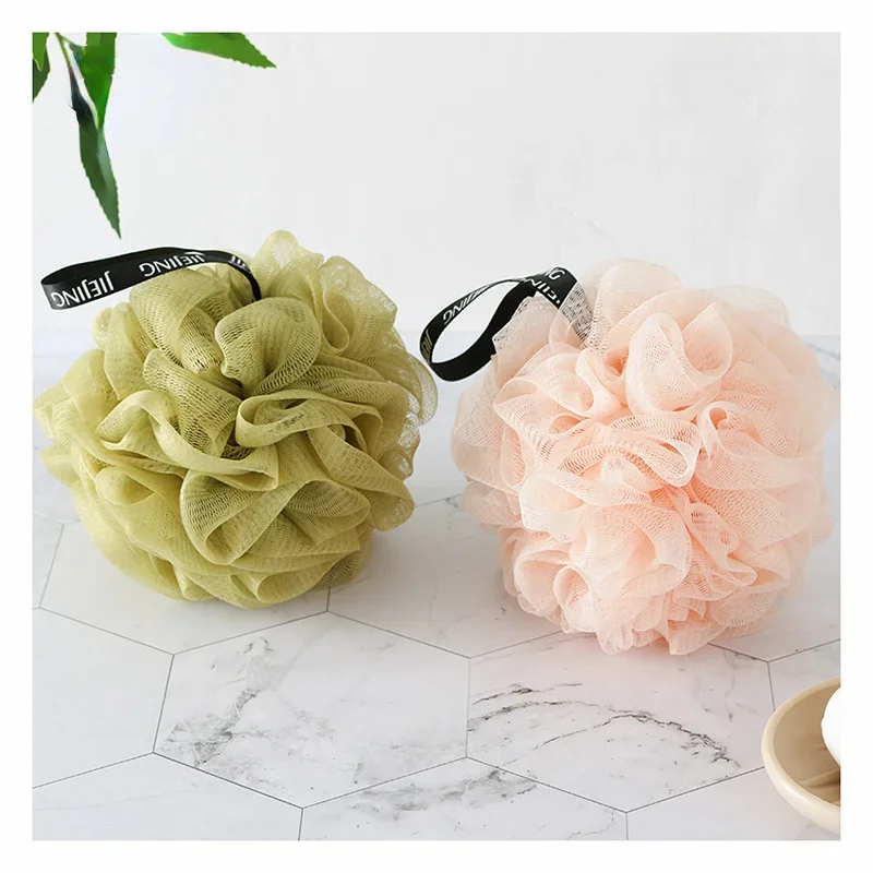 Heallor Mesh Bath Cleaning Brush Shower Puffs Soft Sponge Balls Body Cleaner Exfoliating Scrubbers Bath Flower Bathing Accessori