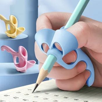 학생용 실리콘 연필꽂이 교정 장치, 다섯 손가락 펜꽂이 쓰기 홀드 펜, 그립 자세 도구, 어린이, 1 개