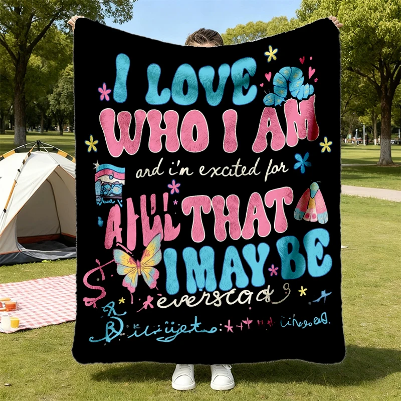 Protect Trans Flannel Blanket, LGBTQ Ally Flannel Throw, Trans Rights Pride Cozy Blanket, Human Rights Pride Month Gift