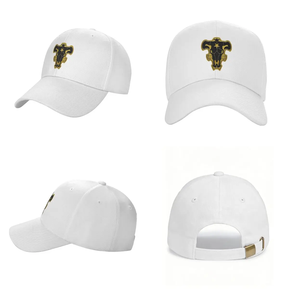 Black Clover Fanart Of Black Bulls Emblem Cap Fashion Casual Baseball Caps Adjustable Hat Hip Hop Summer Unisex Baseball Hats