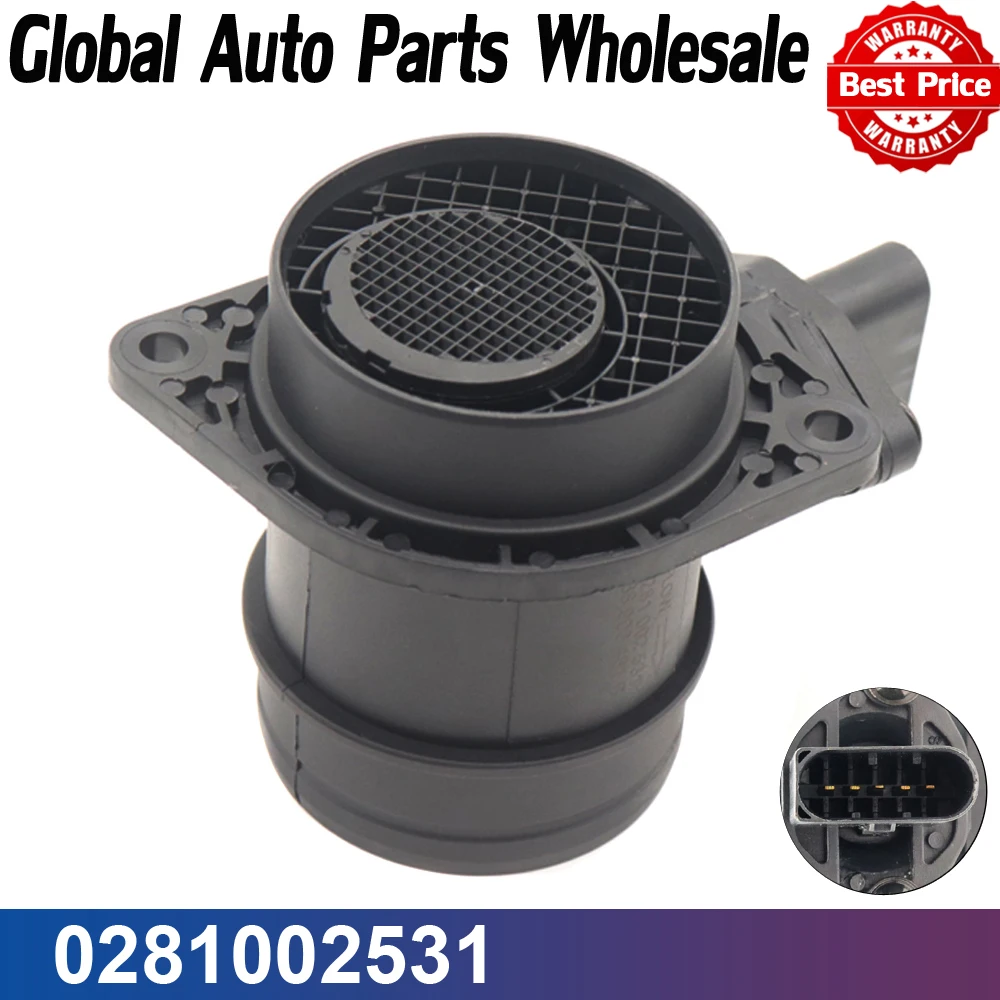 

0281002531 038906461 B Автомобильный датчик массового расхода воздуха MAF для Volkswagen Beetle Bora Golf Jetta 2004-2009