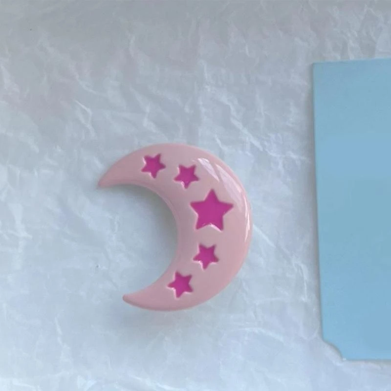 652f Traceless Moon Hairclip Candy Conor Color Clip Girls Girls Accessories Rambut