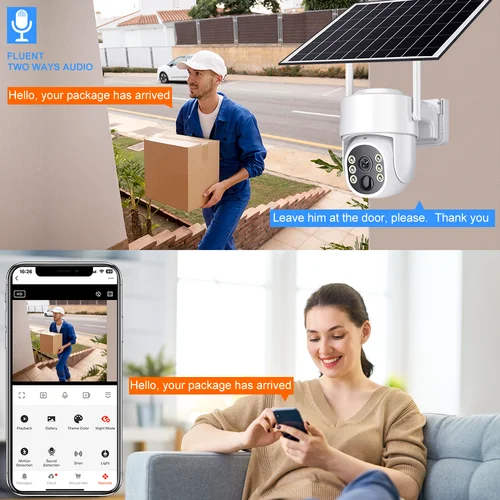 Imagen 2 del producto Tuya-cámara wifi de 8MP, detección humana PIR Solar, visión nocturna, vídeo de seguridad impermeable para exteriores, cámara IP con duración de batería, Monitor CCTV