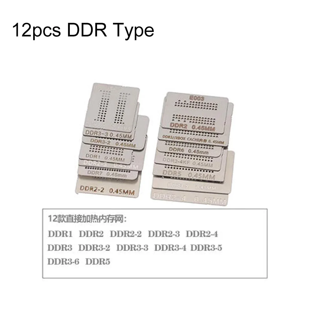 

12/14/20pcs Direct Heat BGA Stencil DDR1 DDR2 DDR3 DDR5 DR2-3 DDR3-2 GDDR5 Memory Template BGA Reballing Stencil