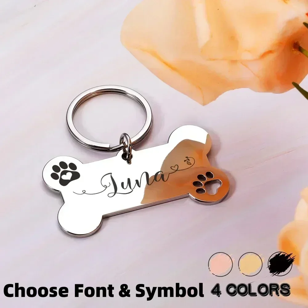 Etiquetas personalizadas para perro y gato, collares antipérdida de acero brillante con grabado gratis, accesorios para mascotas