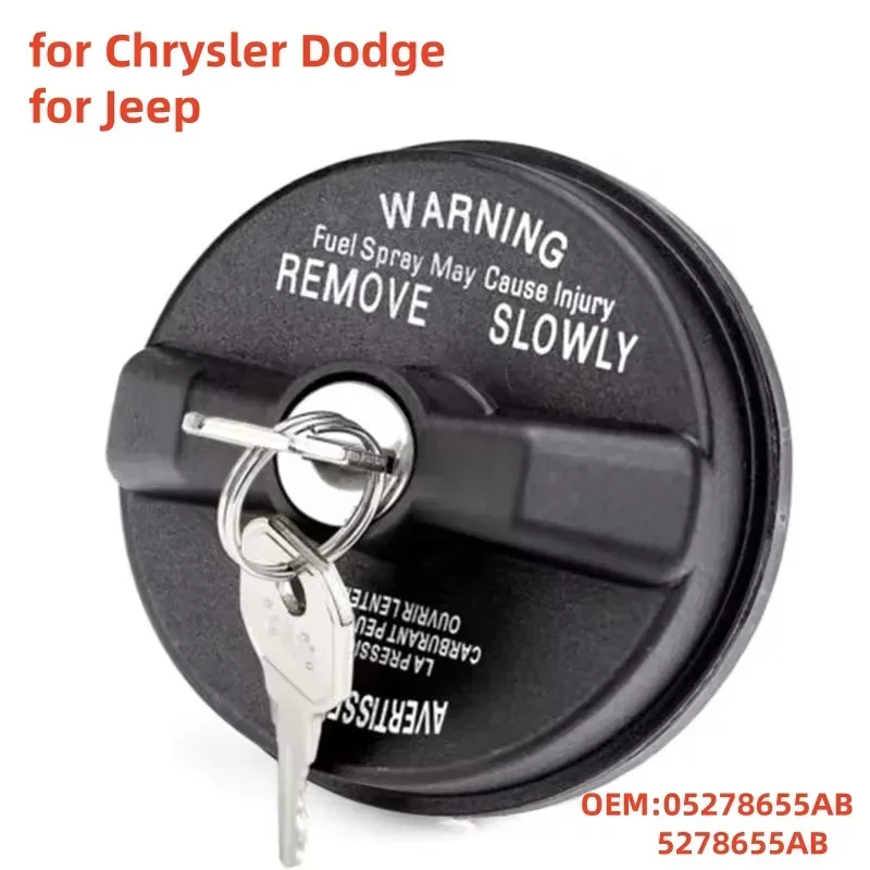 Car Locking Gas Cap 05278655AB Lock Fuel Cap Key for Chrysler Dodge Jeep Ram Challenger Grand Caravan Ram 1500 Cherokee Wrangler