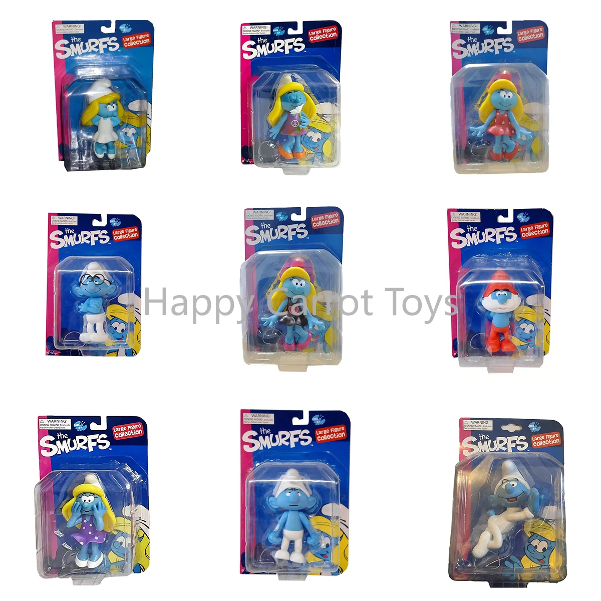 The Smurfs Papa Brainy Smurf Baby Smurfette Lage Figure Collection Action Figure Classic Cartoon Children's Toys Birthday Gifts