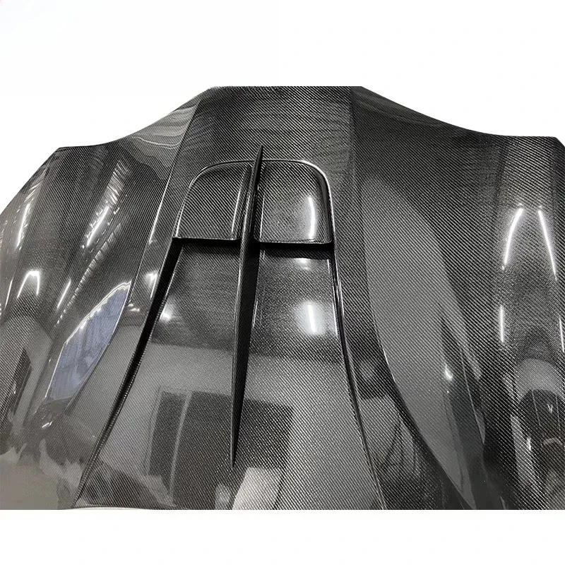 For 488 M Style Carbon Fiber Front Hood Front Bonnet Clear Coated 2