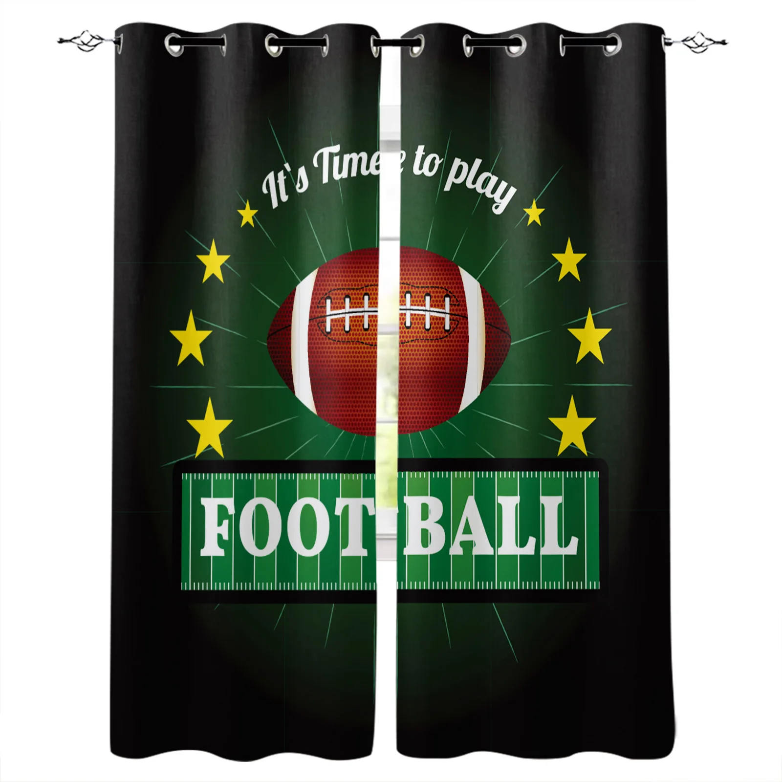 

Gymnasium Soccer Balls Football Design Blackout Curtains Window Curtains For Bedroom Living Room Decor Window Treatments