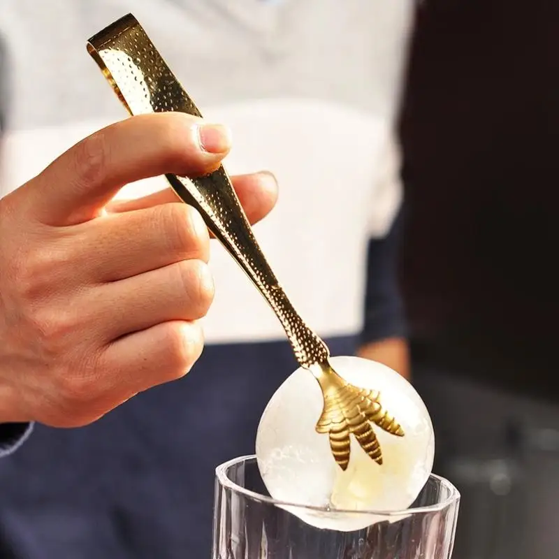 الفولاذ المقاوم للصدأ تخدم تونغ مخلب أقدام الدجاج شكل ملقط ل دلو الثلج مضحك ملقط السكر المطبخ الغذاء الإفطار الشواء كليب #1